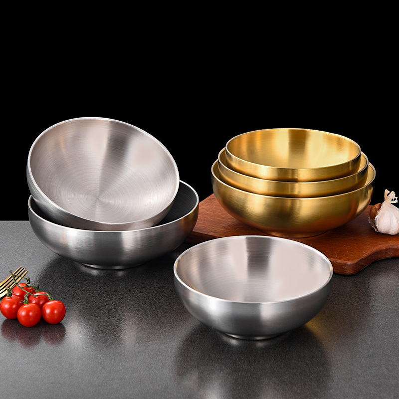 Tô Inox 304 2 Lớp Cách Nhiệt PBCP16 Bát Đựng Mì Lạnh Hàn Quốc, Ramen, Salad Cao Cấp