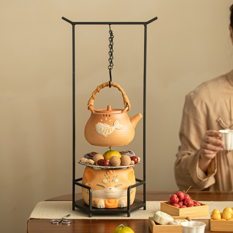 Bếp gốm điện Baofu, bếp đốt than, nồi chùm, bếp nhỏ, nồi gốm chịu nhiệt độ cao, có thể nung khô, trọn bộ trà Kung Fu