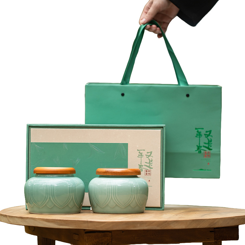 Hộp đựng trà flannel Trung Quốc hộp quà rỗng hộp quà gốm sứ tinh tế hộp quà hộp rỗng trà xanh Long Tỉnh thông dụng