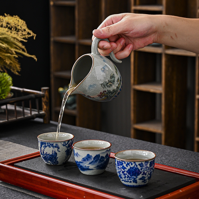 Jingdezhen Gongdao Cốc sứ cao cấp Bộ tách trà Bộ lọc trà mới Bộ trà Kung Fu Trà Biển chống bỏng Bán buôn