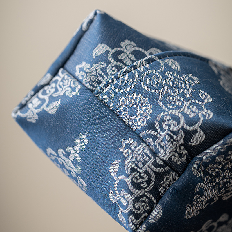 Hộp đựng khăn giấy nghệ thuật vải kiểu Trung Quốc mới phòng khách sáng tạo hộp rút giấy sang trọng Túi đựng khăn giấy phòng ngủ gia dụng