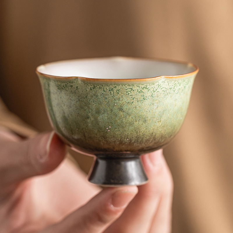 Cốc chủ nhân cao cấp lò biến màu ngọc lam bầu trời sao cốc hoa cao cốc trà gốm sứ cốc trà gia dụng kiểu Trung Quốc cốc trà đơn