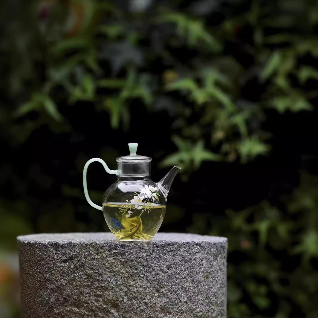 Ấm pha thủy tinh có lọc kiểu Trung Quốc mẫu mới ấm pha lạnh gia dụng ấm Trà Công Phu ấm trà hoa cao cấp sang trọng đơn giản