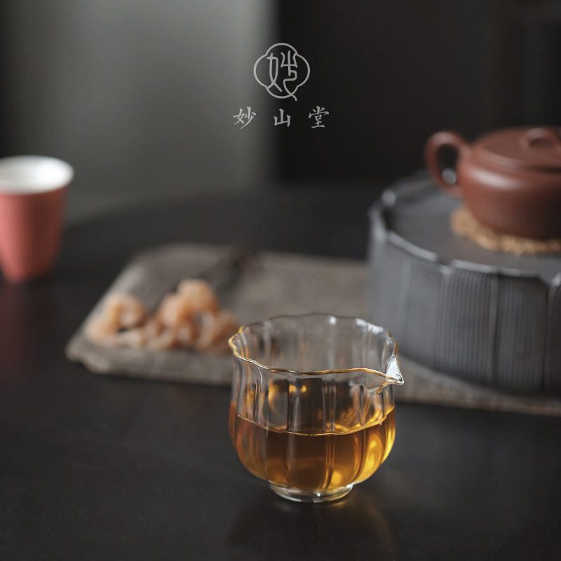 Cốc trà thủy tinh cao borosilicate cốc trà gia dụng dày chịu nhiệt cốc đồng nhất tách trà bộ trà quà tặng