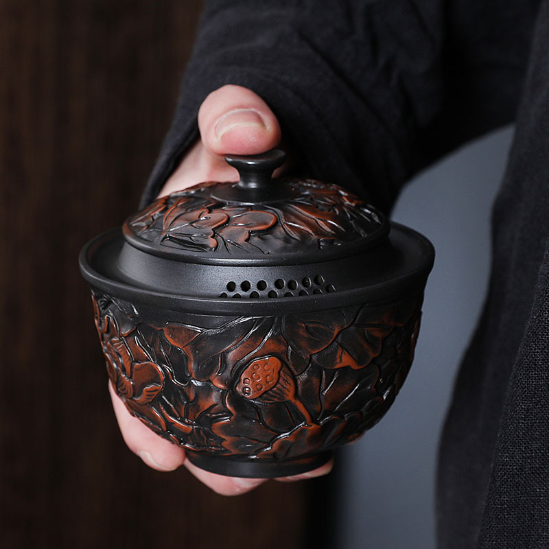 Bộ ấm trà Kung Fu gốm tím ấm trà sang trọng dành cho người lười mẫu mới phòng khách nhà cổ điển Vân Nam 2024 quà tặng cao cấp