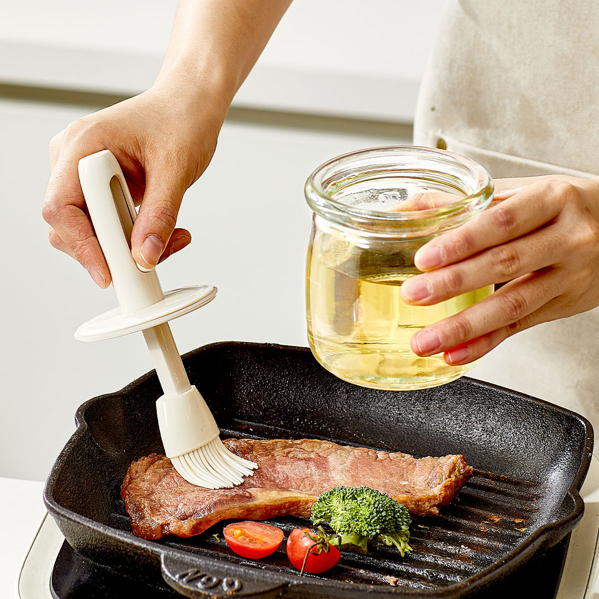 Bàn chải dầu kính thiên văn Shihe, chai dầu thủy tinh, bàn chải dầu nướng nhà bếp, bàn chải dầu nướng ngoài trời, bàn chải dầu chịu nhiệt độ cao