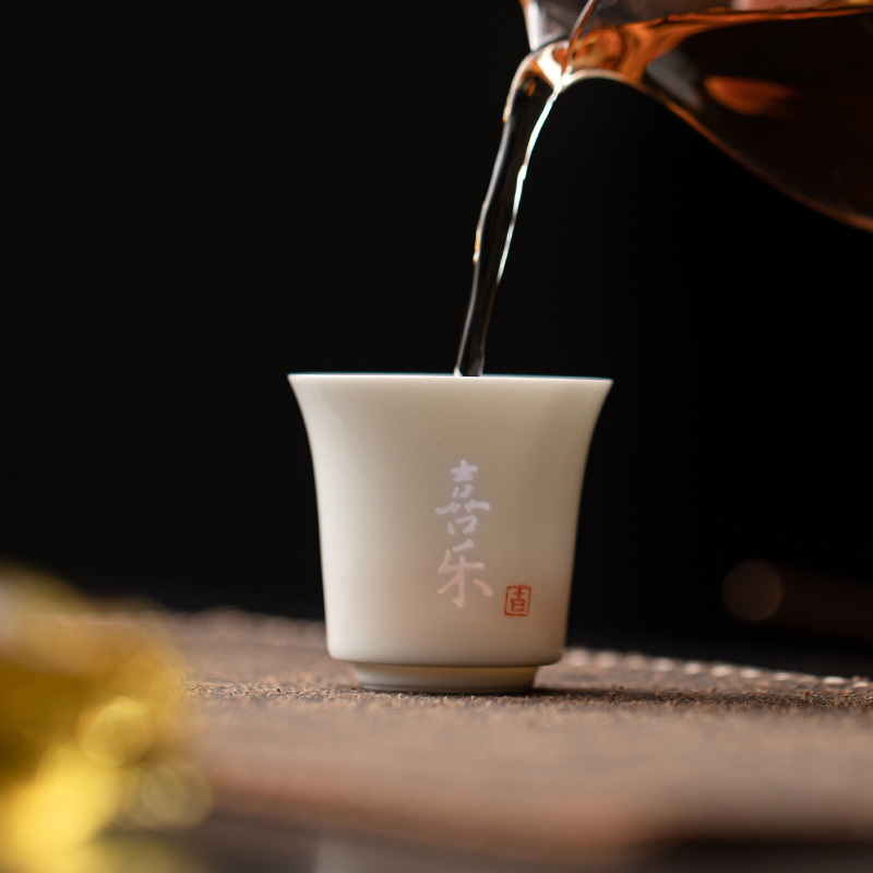 Cốc chuông tinh xảo cốc trà gốm sứ cốc chủ nhân cốc trà cốc đơn bộ trà Kung Fu tặng quà gia dụng kiểu Trung Quốc cốc cá nhân