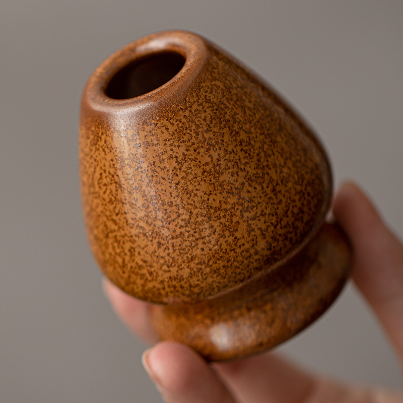 Nửa ốc Ru Lò Matcha Bát trà Bộ trà Bộ phụ kiện trà gốm sứ Mở lát có thể nâng một số bát trà Bộ khuấy đứng