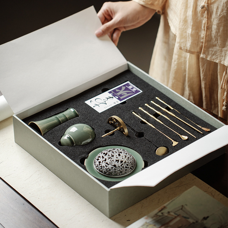 Bộ Ấn Hương Hương đồng nguyên chất, dụng cụ thắp hương, dụng cụ thắp hương, gia dụng, gia dụng, lư hương trầm hương, cầm hương