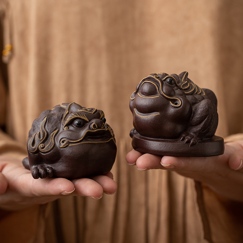 Đồ trang trí thú cưng trà Pixiu dễ thương cát tím may mắn có thể nuôi sáng tạo đồ chơi Trà Cá Tính bàn trà Phụ Kiện Bộ trà bàn trà