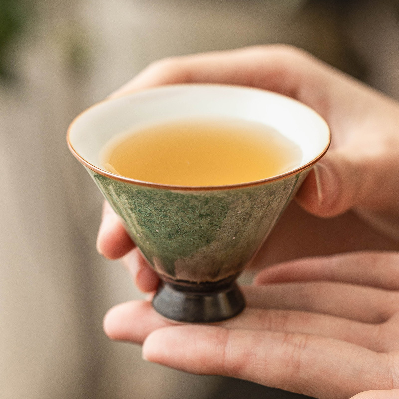 Cốc trà cổ điển lò nung cốc xô bầu trời sao xanh ngọc cốc chủ nhân gốm sứ cao cấp cốc trà gia dụng kiểu Trung Quốc