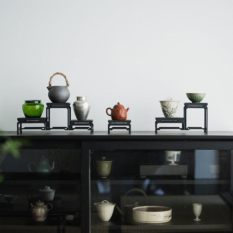 Giá để đồ bằng sắt Da'antang, giá để đồ Bộ trà, phòng trà, Giá trưng bày không gian trà, Giá đựng đồ Bogu, tách trà, giá ấm trà