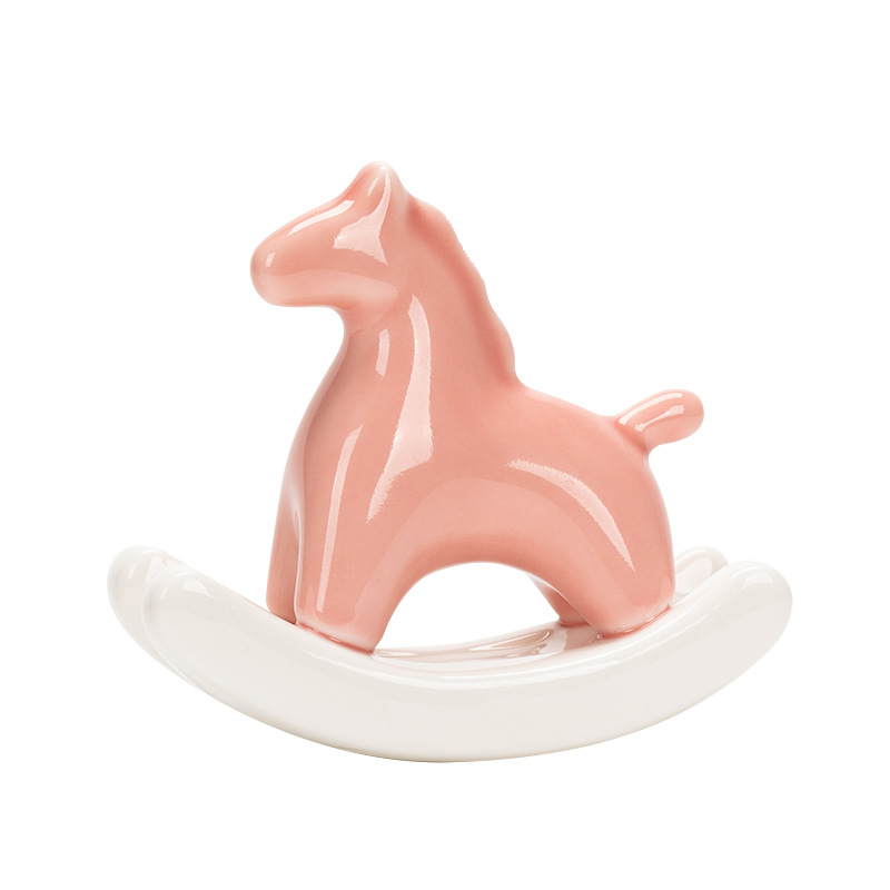 Đồ trang trí gốm sứ ngựa bập bênh phong cách quốc gia sáng tạo đồ thủ công lối vào để bàn văn phòng gia dụng đồ thủ công trà thú chơi trà phụ kiện trà