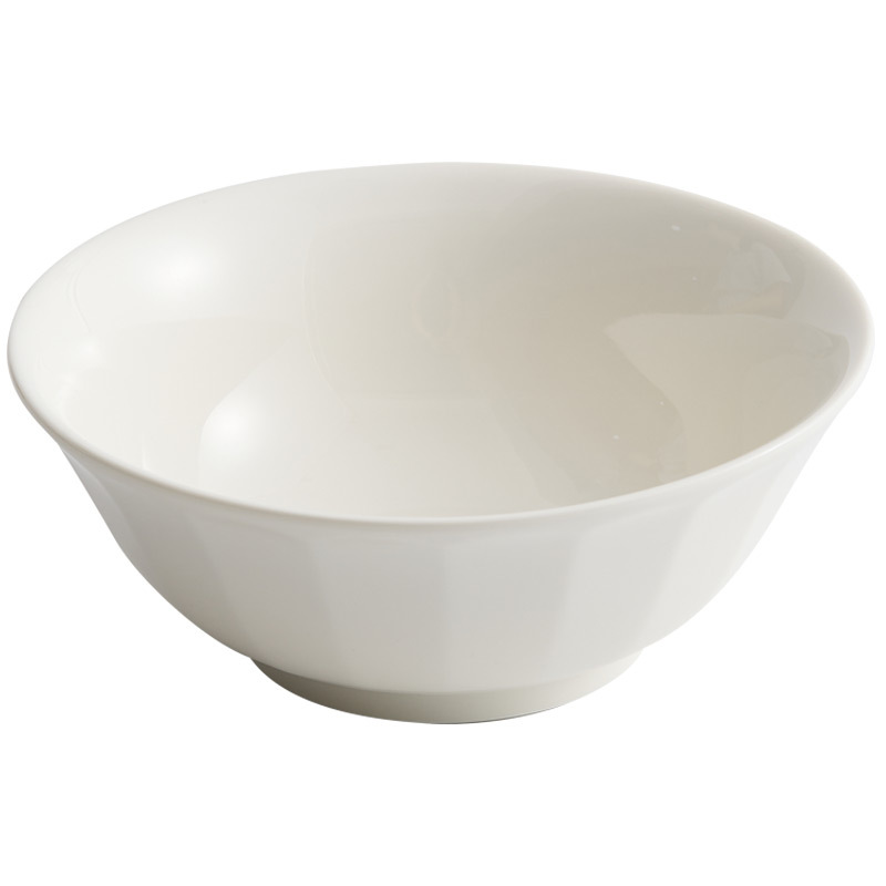 Bát sứ trắng Dehua bát cơm gia dụng bát lớn bát mì bát canh bát gốm sứ 2023 bộ đồ ăn sáng tạo mẫu mới