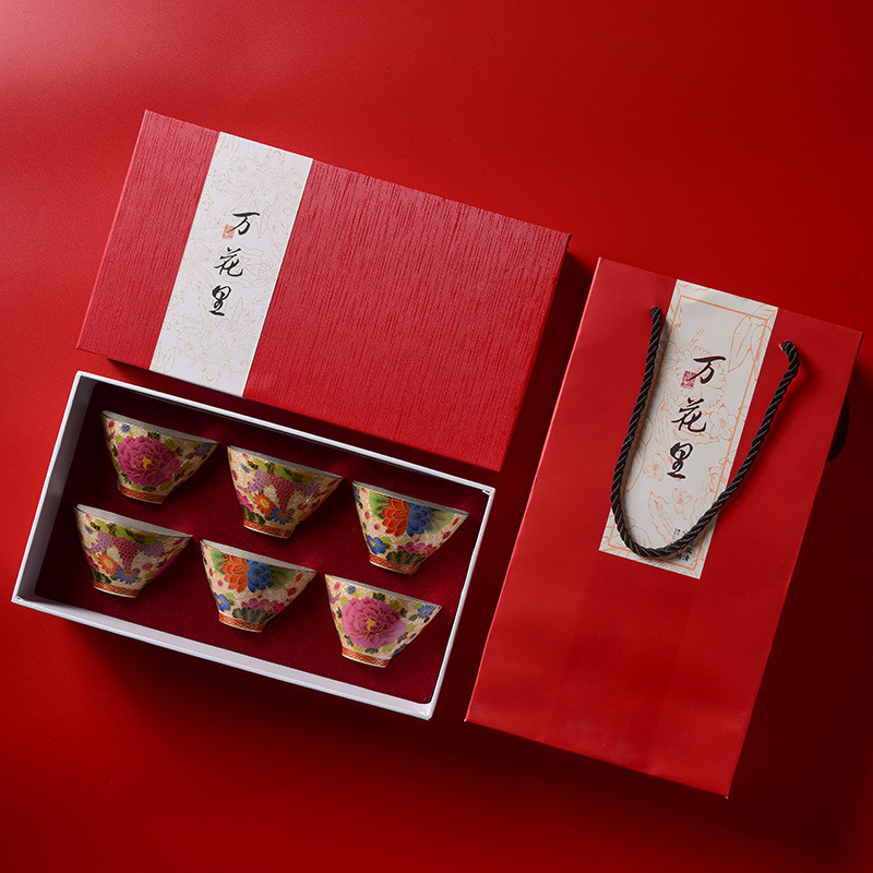 Bộ tách trà Kung Fu gốm sứ tráng men Jingdezhen, cốc chủ nhân cao cấp, cốc trà có nắp, cốc trà nhỏ