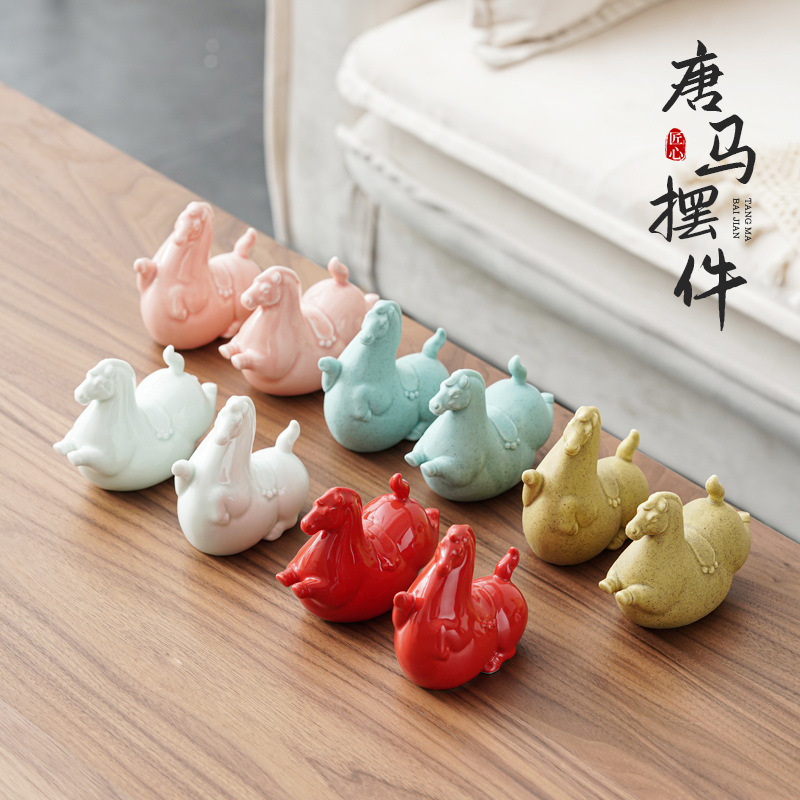 Đồ trang trí gốm sứ Tangma, bàn trà gia dụng sáng tạo, bàn làm việc thú cưng, tủ tivi lối vào ô tô, đồ thủ công trang trí