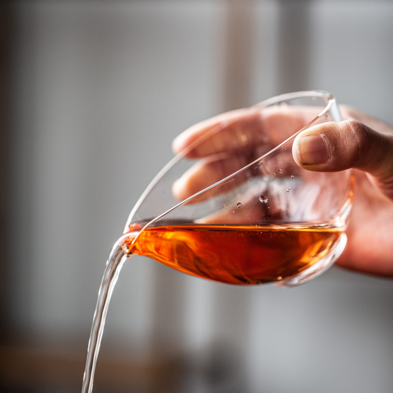 Cốc công bằng thủy tinh Bộ tách trà biển dày dặn Bộ tách trà trong suốt đơn giản chịu nhiệt cỡ lớn Bộ trà Kung Fu cỡ lớn