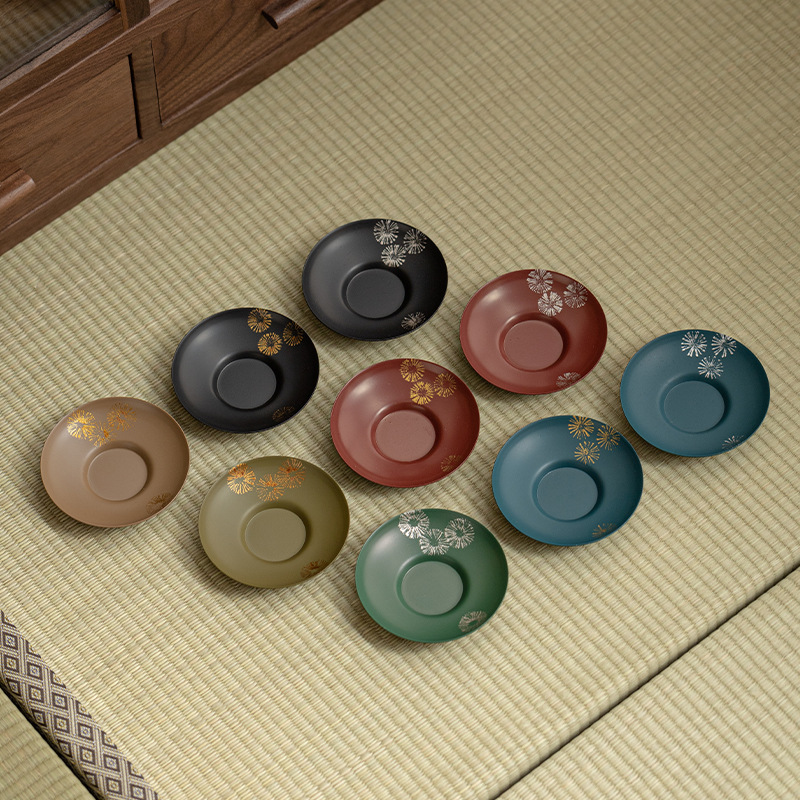 Lót cốc trà bằng đồng nguyên chất Lót cốc Bộ trà Kung Fu Phụ kiện trà đạo Lót Trà chống trượt cách nhiệt kiểu Nhật thủ công