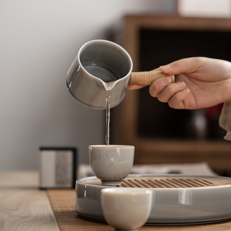 Cốc không có tay cầm bên cạnh, cốc công cộng tráng men tro đá kiểu Nhật, trà gốm sứ gia dụng cỡ lớn, cốc đều