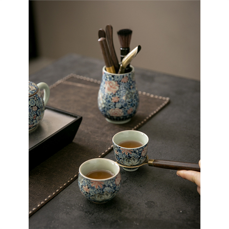 Gốm sứ Ru Lò Vạn Hoa Trà đạo Sáu Quý Ông Kung Fu Bộ trà Phụ kiện Dụng cụ pha trà Dụng cụ pha trà Dao trà Kẹp trà Bàn chải muỗng