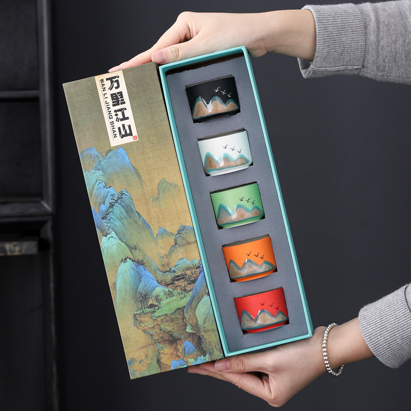 Cốc trà Yuanshan, cốc chủ nhà gốm sứ, bộ trà Kung Fu, cốc đơn, trà, bán buôn quà lưu niệm đơn