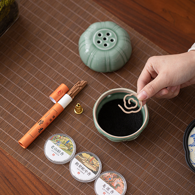 Bộ ấm trà Kung Fu lò Ru màu xanh và trắng, ấm trà cầm tay cao cấp có thể giữ được, hộp quà văn phòng gia dụng