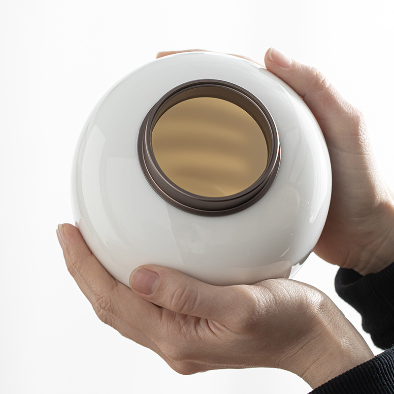 Bình đựng trà có nắp thiếc Bình Đựng Trà Sứ trắng ngọc bích Đức Hoa Bình Đựng Trà Sứ kín Bình đựng trà lớn