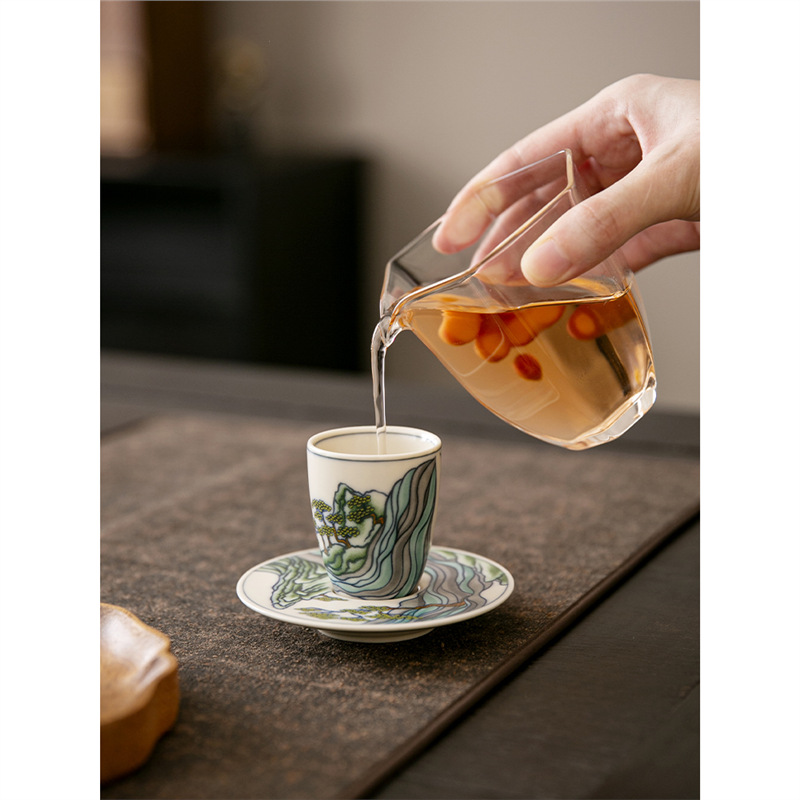 Cốc chủ nhân chuyên dụng cá nhân gốm sứ sáng tạo cốc hương cá rồng vẽ tay phong cách Trung Quốc cốc trà đơn