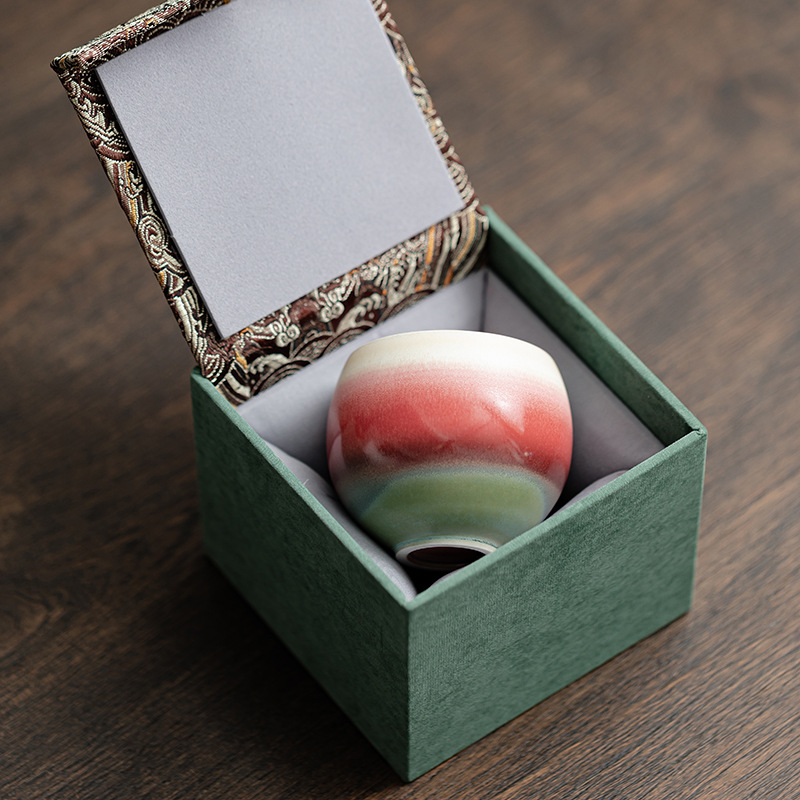 Lò nung Aurora biến Pinellia Dragon Egg Cup Cốc gốm thủ công Cốc chủ nhân Cốc trà Bộ trà Kung Fu Cốc trà Hộp quà