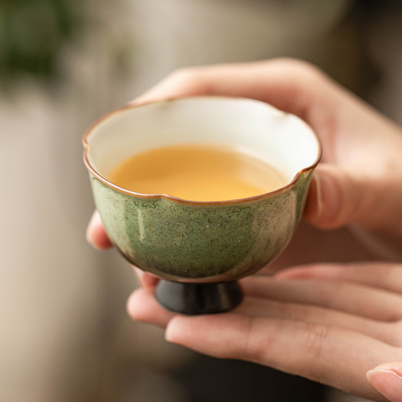 Cốc chủ nhân cao cấp lò biến màu ngọc lam bầu trời sao cốc hoa cao cốc trà gốm sứ cốc trà gia dụng kiểu Trung Quốc cốc trà đơn