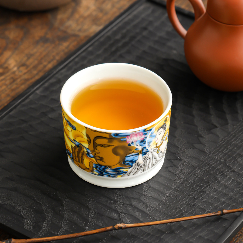 Cốc sứ soda men Đôn Hoàng Rongtian tách trà cốc chủ sở hữu cá nhân cốc đơn tách trà tách trà bộ trà Kung Fu