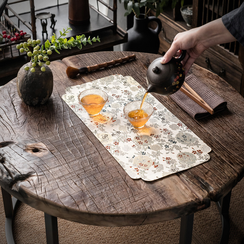 Thảm trải trà chủ nhà bằng gấm phong cách giữa Đại sảnh Da'an trải bàn bằng vải nghệ thuật cổ điển dệt thủ công Thảm cách nhiệt