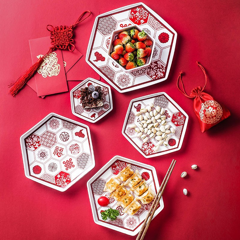 [Giảm giá thông quan đặc biệt] Đĩa bộ đồ ăn bằng gốm, đĩa thức ăn, bát súp lớn gia dụng, bát cơm, bộ bát đĩa giá trị cao