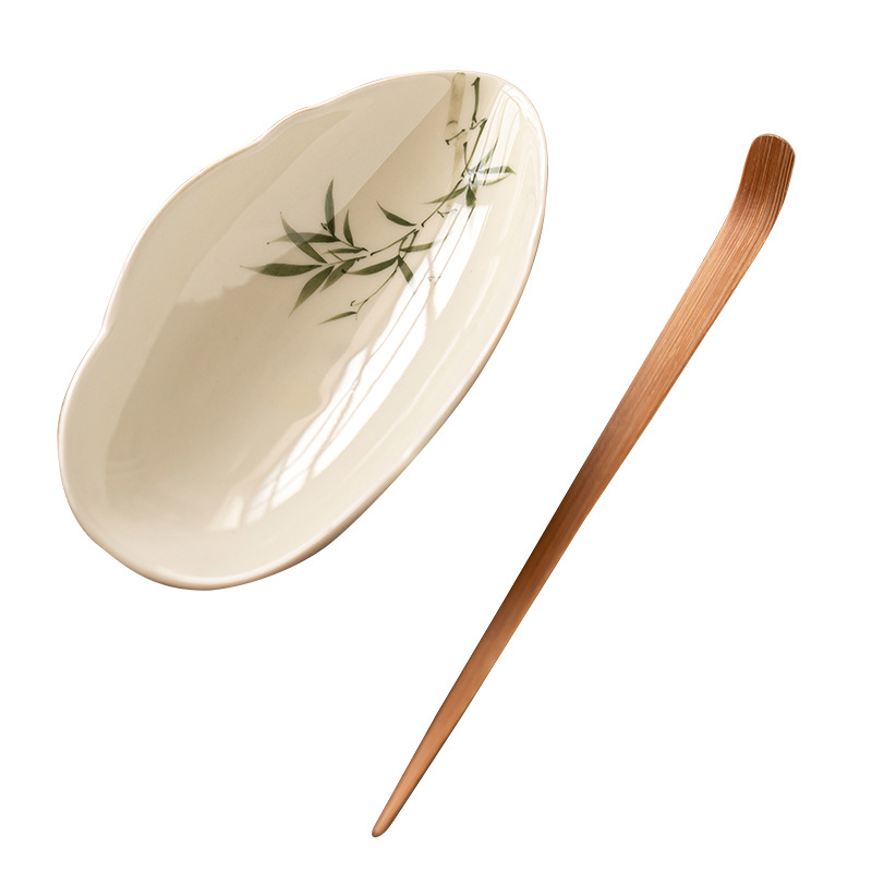 Nhà máy vẽ tay trà tre xanh ngọc lục bảo trà gốm sứ bộ trà sen bộ phụ kiện trà đơn giản và thanh lịch trà đánh giá cao trà đánh thức