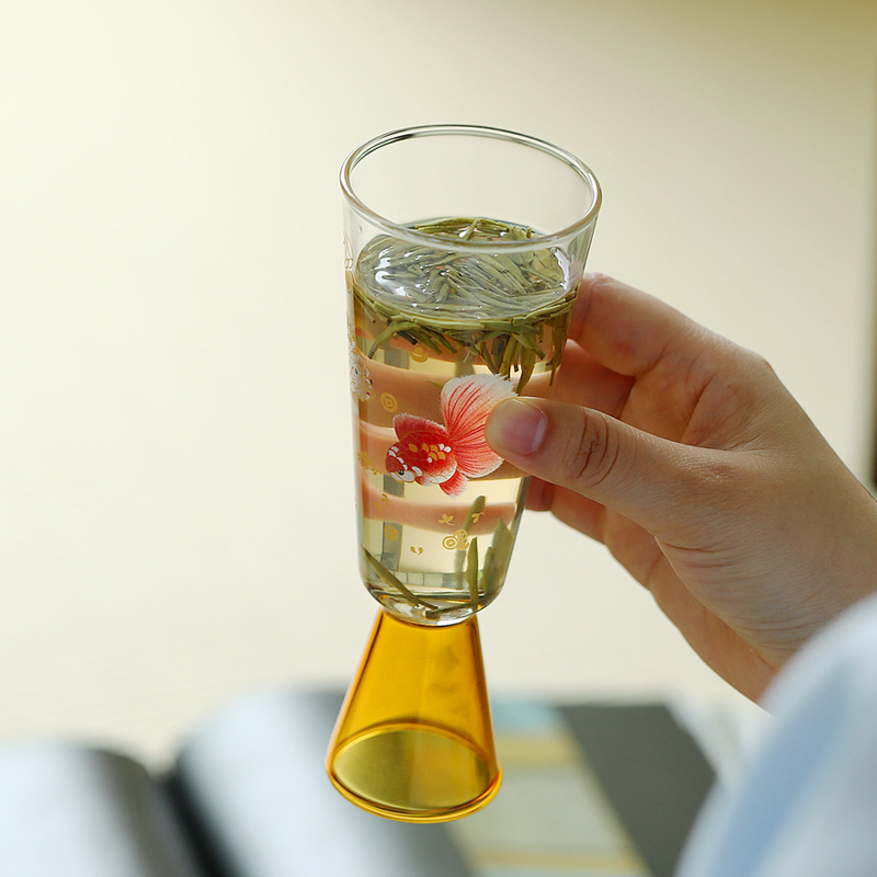 Cốc nếm trà xanh thủy tinh chịu nhiệt, bộ trà Kung Fu, cốc cao cấp, cốc trà lớn.