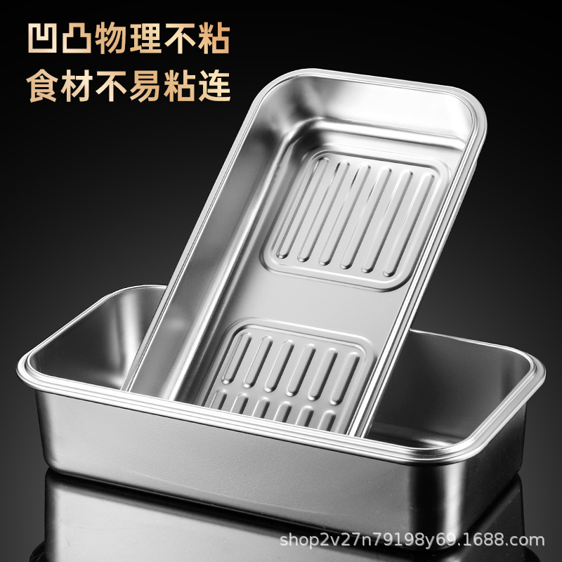 Hộp bảo quản bằng thép không gỉ Lezai 304, hộp bảo quản tủ lạnh dung tích lớn, hộp bảo quản cấp thực phẩm đông lạnh, LOGO