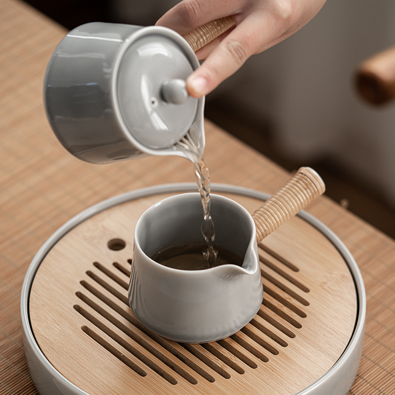 Cốc không có tay cầm bên cạnh, cốc công cộng tráng men tro đá kiểu Nhật, trà gốm sứ gia dụng cỡ lớn, cốc đều