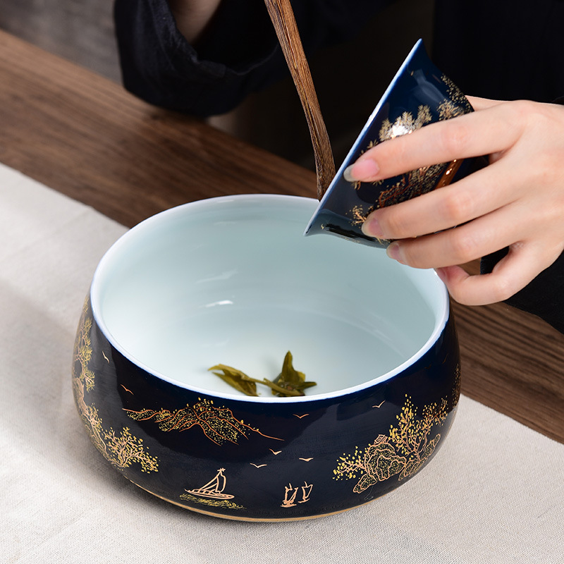Bát trà gốm sứ rửa trà cỡ lớn dụng cụ trà kungfu gia dụng cốc trà rửa bát bút rửa trà đạo thiền bán buôn phụ kiện trà đạo