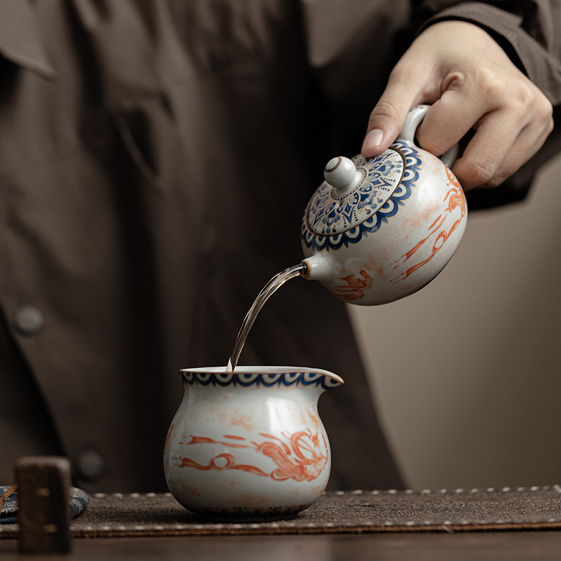 Ấm trà gốm sứ lò nung Đôn Hoàng Feitian XiShi ấm trà gốm sứ lò nung Song Ru ấm trà đơn dung tích lớn