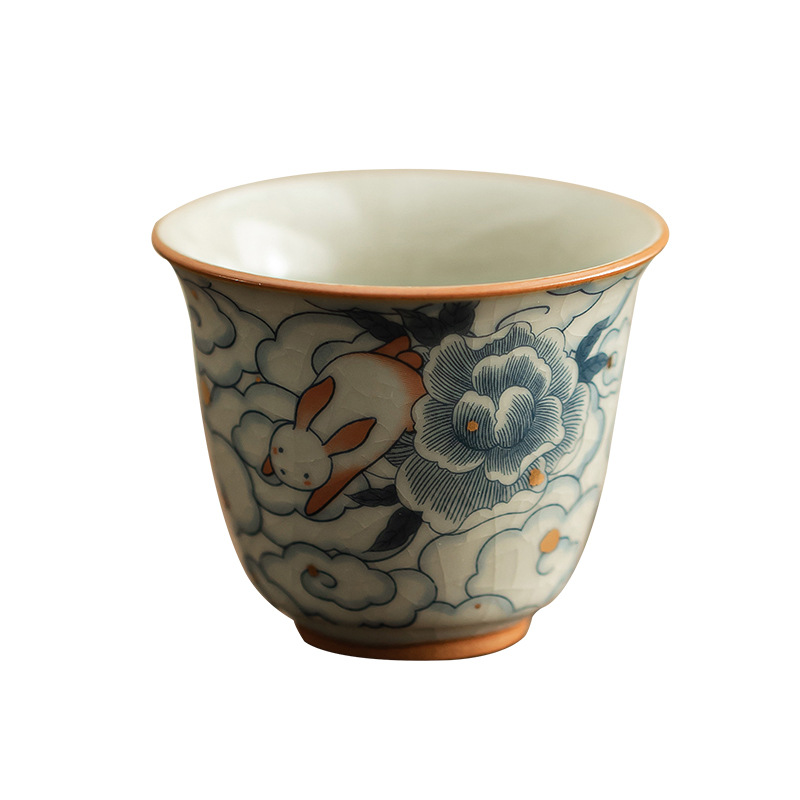Giả Song Ru Lò Xiangyunrui Thỏ Cốc chủ Cốc nếm trà Bộ trà gốm sứ có thể dùng trong gia đình Cốc nhỏ uống trà