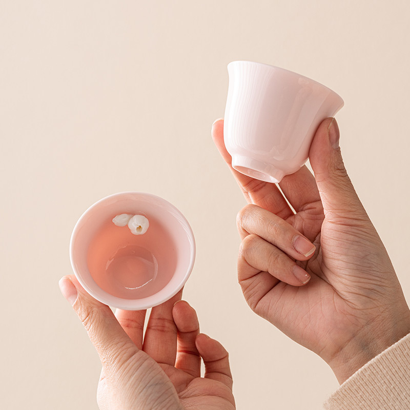 Cốc Trà Hoa nhào bột đào cốc trà thủ công cốc chủ nhân Bộ pha trà cao cấp Nữ Đơn cốc trà nhỏ Kung Fu gốm sứ