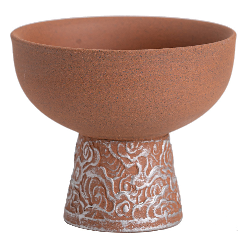 Chén cao gia Kongjizhai Xiangyun Cốc đá cũ bùn đá kiểu Nhật Bản thủ công mạ bạc cổ điển cốc chủ nhân gốm thô cốc trà