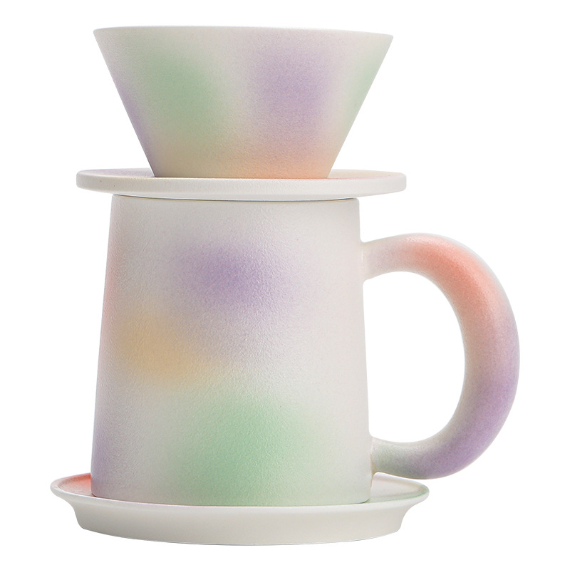 Cốc cà phê tráng men động hoa đào cốc cốc gốm sứ cốc cà phê làm bằng tay cốc lọc cốc nước sáng tạo