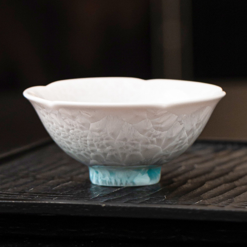 Cốc trà cao cấp tráng men pha lê cốc chủ nhân cốc hoa hồ xanh bộ trà gốm sứ gia dụng cốc trà cốc trà cốc đơn