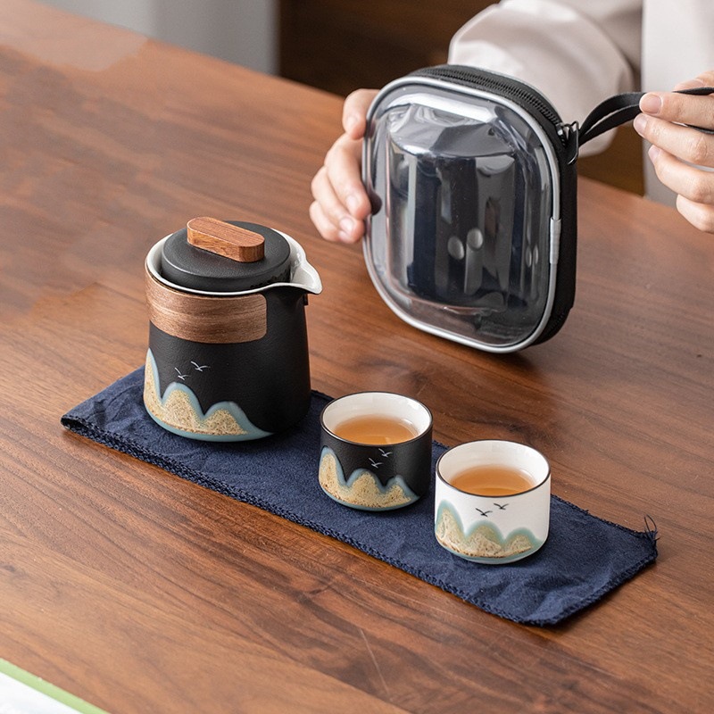Bảo tàng Cung điện Văn hóa và Sáng tạo Bộ ấm trà du lịch cầm tay Bộ ấm trà cao cấp cho giáo viên, cha, cha, sinh nhật, quà tặng thiết thực
