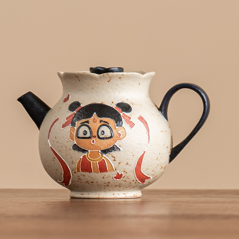 Ấm trà đỏ bằng đá lửa xanh trắng bằng gỗ làm trà gia dụng bằng gốm sứ cốc lọc ấm đơn cỡ nhỏ