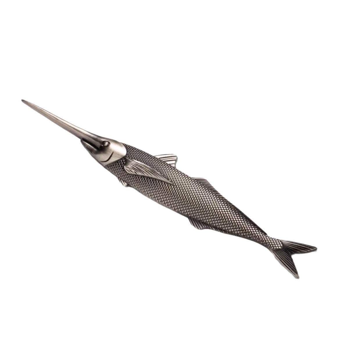Kim trà cá kiếm kiểu Trung Quốc mới dao trà thép không gỉ hình con cá một mảnh trượt trà hình nón trà Kung Fu đồ trang trí dụng cụ trà đạo