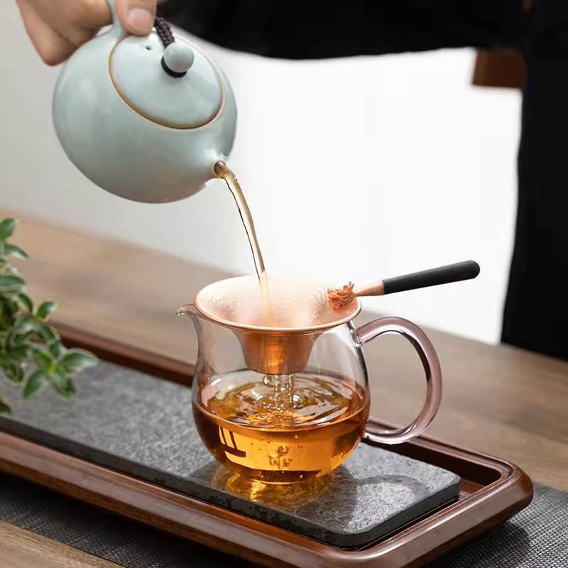 Lưới lọc trà bằng đồng nguyên chất kiểu Nhật, lưới lọc trà, phụ kiện bộ trà Kung Fu, bộ lọc trà, bộ lọc trà, thiết bị pha trà sáng tạo