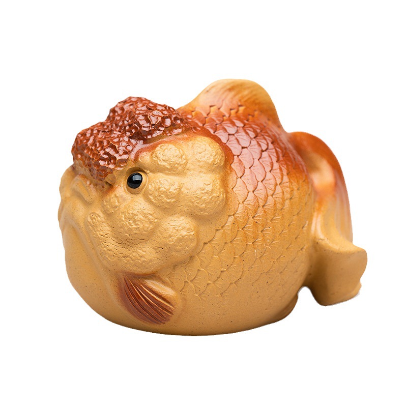 Nghi Hưng trà cát tím thú cưng Trà Cá chơi may mắn, đồ trang trí Trà Đạo Cá Rồng vàng, phụ kiện Bộ trà sáng tạo, có thể ngâm