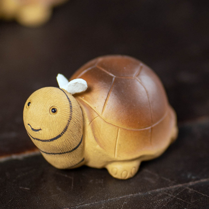 Nghi Hưng Tử Sa Trà thú cưng mai rùa Ong Nắp đậy bàn trà đồ trang trí nhỏ Bộ trà điêu khắc quà tặng bạn gái